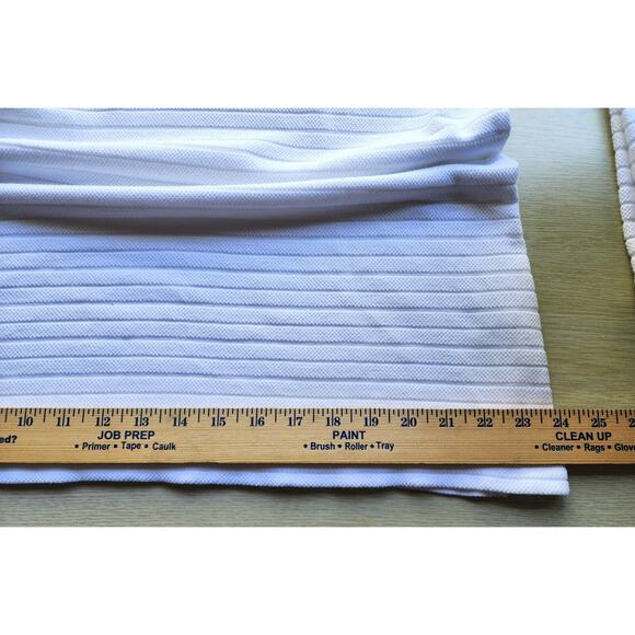 TOP/BLOUSE-TALBOTS-White-Cotton-Long Length-Long Sleeves-Knit-Tie at Neck-Large - Picture 12 of 14